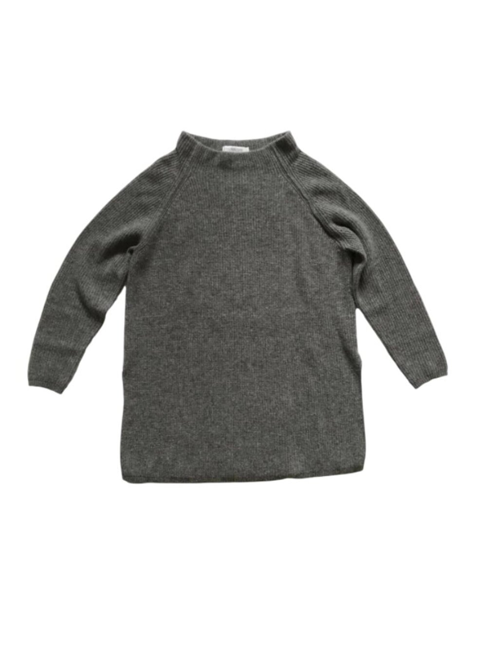 Alessandro Simoni Funnel Neck Sweater Womens 44 Medium Gray Cashmere Cable Knit